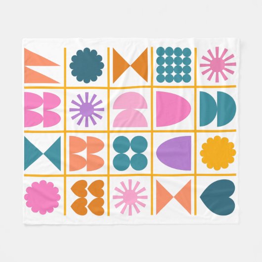 Kleurrijke geometrische vormen Eenvoudig modern de Fleece Deken (Voorkant (Horizontaal))
