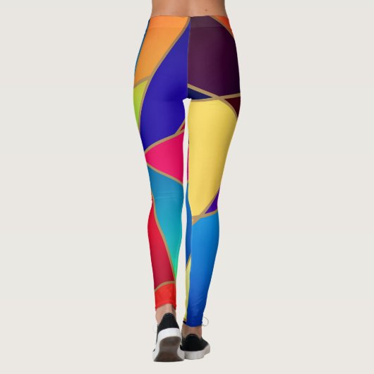 Kleurrijke geometrische vormen leggings (Achterkant)