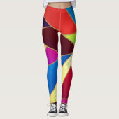 Kleurrijke geometrische vormen leggings (Voorkant)