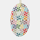 Kleurrijke geometrische windmolen keramisch ornament (Rechts)