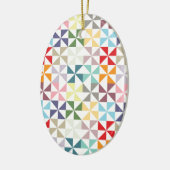 Kleurrijke geometrische windmolen keramisch ornament (Links)