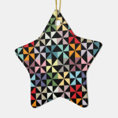 Kleurrijke Geometrische Windmolen Zwart Keramisch Ornament (Links)