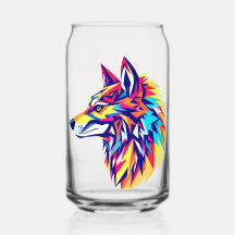 Kleurrijke Geometrische Wolf Drinkset