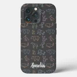 Kleurrijke  Geometry Origami Animals iPhone 13 Pro Hoesje