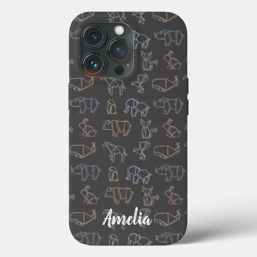 Kleurrijke  Geometry Origami Animals Case-Mate iPhone Case (Achterkant)