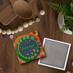 Kleurrijke Gepersonaliseerd sterren harten Inspiri Magneet