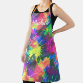 Kleurrijke gepersonaliseerde bandverf schort (Insitu)