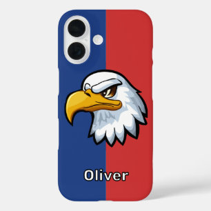 Kleurrijke Gepersonaliseerde Cartoon Adelaar iPhone 16 Hoesje