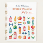 Kleurrijke gepersonaliseerde gezondheid en welzijn planner (Voorkant)