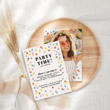 Kleurrijke gepersonaliseerde uitnodiging voor verj