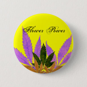Kleurrijke geperste bladeren Bloemkracht Ronde Button 5,7 Cm