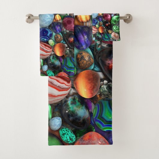 Kleurrijke gepolijst stonen bad handdoek (Insitu)