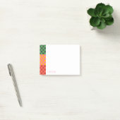 Kleurrijke Geruite Aangepaste Naam  Post-it® Notes (Kantoor)