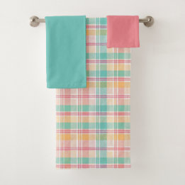 Kleurrijke geruite plaid bad handdoek