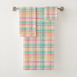 Kleurrijke geruite plaid bad handdoek
