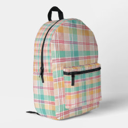 Kleurrijke geruite plaid bedrukte rugzak