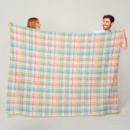 Kleurrijke geruite plaid fleece deken