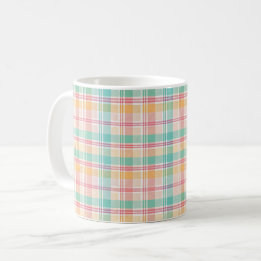 Kleurrijke geruite plaid koffiemok