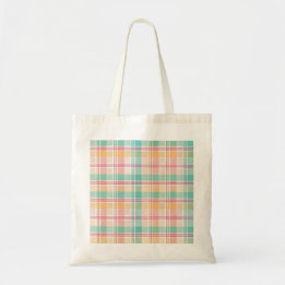 Kleurrijke geruite plaid tote bag