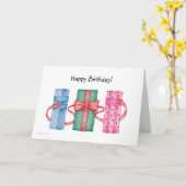 Kleurrijke geschenken Verjaardag Kaart (Gele Bloem)