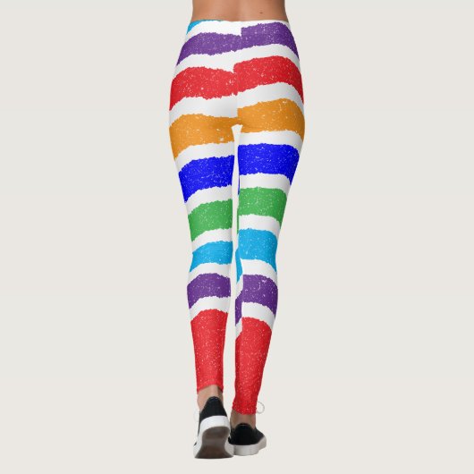 Kleurrijke  gescheurd papier Effect Custom Leggings (Achterkant)