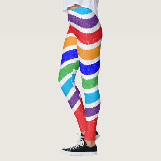 Kleurrijke  gescheurd papier Effect Custom Leggings (Links)