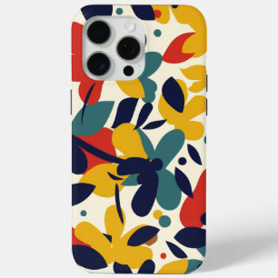 Kleurrijke geschilderde bloem patroon telefoonhoes iPhone 15 pro max hoesje