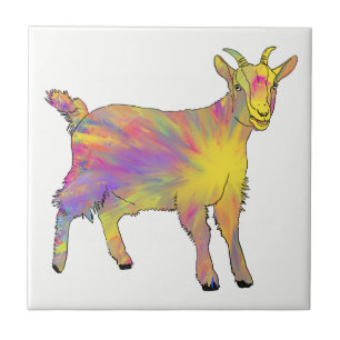 Kleurrijke geschreeuw van Artsy Goat Funny Animal  Tegeltje
