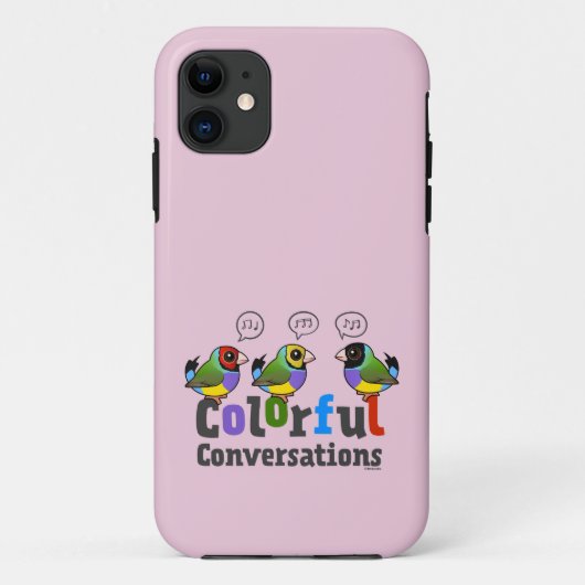 Kleurrijke Gesprekken Birdorable Gouldian Finches Case-Mate iPhone Case (Achterkant)