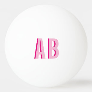Kleurrijke Gestapelde Roze 2 Letter Monogram Pingpongballen