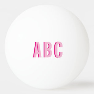 Kleurrijke Gestapelde Roze 3 Letter Monogram Pingpongballen