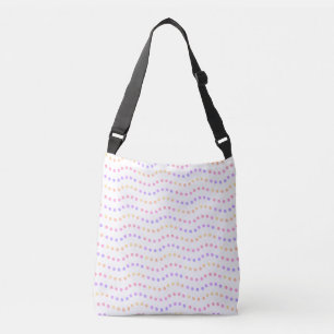 Kleurrijke gestippelde golvende lijnen crossbody tas