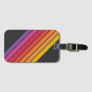 Kleurrijke Gestreepte 70s 80s Klassieke Retro Stri Bagagelabel