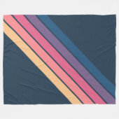 Kleurrijke Gestreepte 70s 80s Klassieke Retro Stri Fleece Deken (Voorkant (Horizontaal))