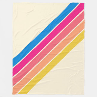 Kleurrijke Gestreepte 70s 80s Klassieke Retro Stri Fleece Deken