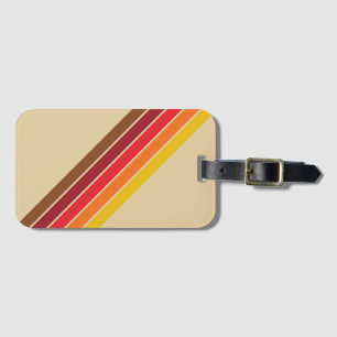 Kleurrijke Gestreepte 70s 80s Retro Racing Stripes Bagagelabel