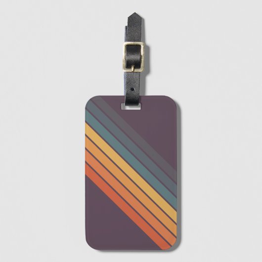 Kleurrijke Gestreepte 70s 80s Retro Racing Stripes Bagagelabel (Voorkant (verticaal))