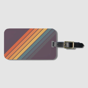 Kleurrijke Gestreepte 70s 80s Retro Racing Stripes Bagagelabel