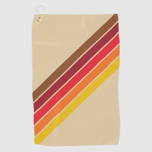 Kleurrijke Gestreepte 70s 80s Retro Racing Stripes Golfhanddoek (Voorkant)