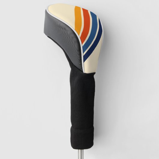 Kleurrijke Gestreepte 70s 80s Retro Racing Stripes Golfheadcover (Schuin)