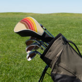 Kleurrijke Gestreepte 70s 80s Retro Racing Stripes Golfheadcover (Insitu)