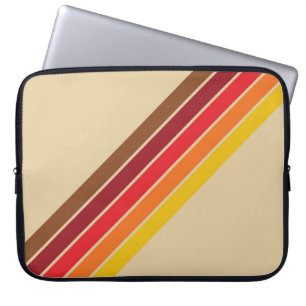 Kleurrijke Gestreepte 70s 80s Retro Racing Stripes Laptop Sleeve