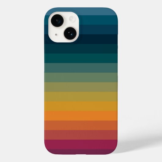 Kleurrijke Gestreepte 70s 80s Retro Regenboogstrep Case-Mate iPhone Case (Achterkant)