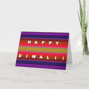 Kleurrijke Gestreepte Kaart Diwali