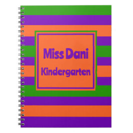 Kleurrijke gestreepte leraar/student notitieboek