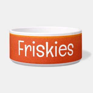 Kleurrijke Gestreepte Pet Bowl met FRISKIES Tekst Voerbakje