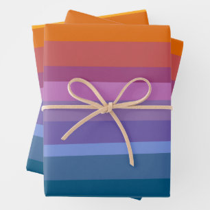 Kleurrijke Gestreepte Regenboog Geometrisch Leuk H Inpakpapier Vel