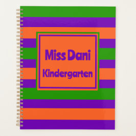 Kleurrijke Gestreepte Schattigee School Leraar/Stu Planner