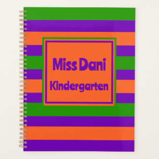 Kleurrijke Gestreepte Schattigee School Leraar/Stu Planner