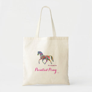Kleurrijke gestripte Pony Tote Bag